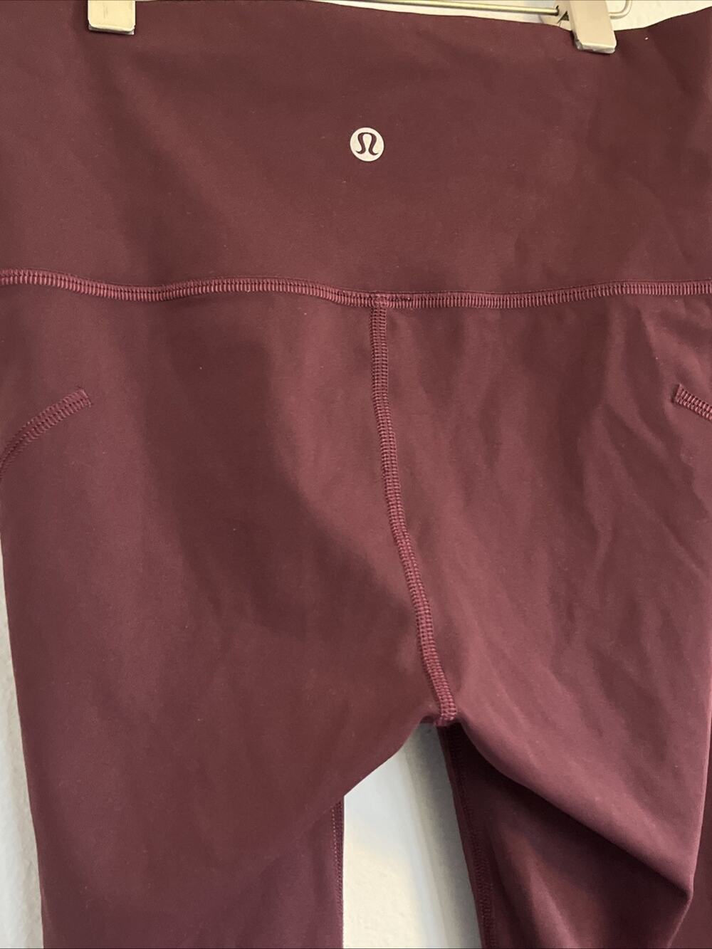 Lululemon Wunder Under HR 25" Tight Sz 4 Chiffon Mesh LW5DDDS Burgundy - FLAW
